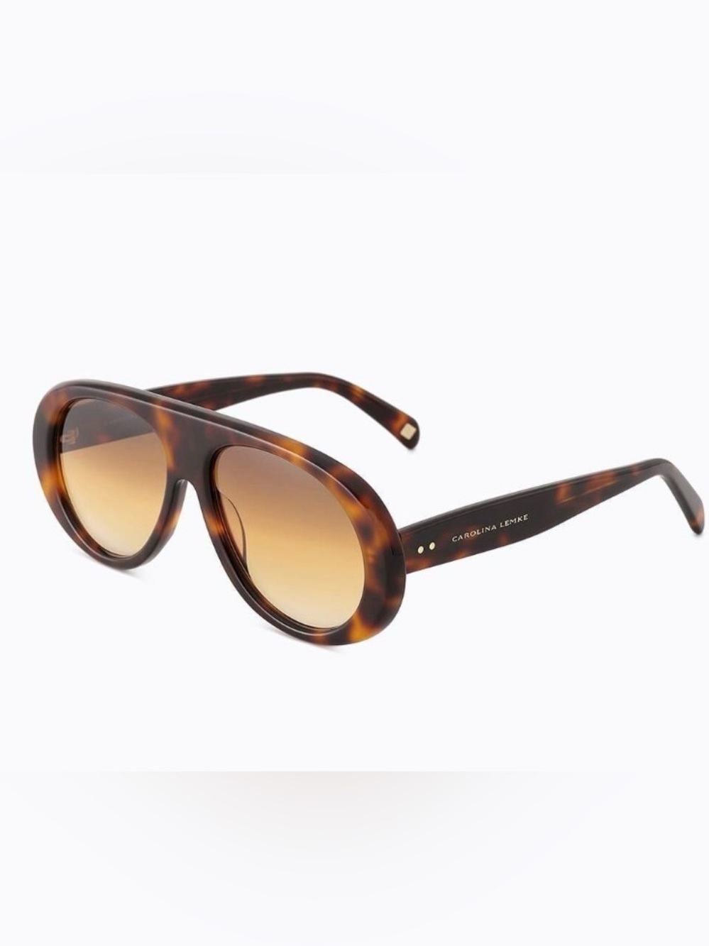 NEW Carolina Lemke Brown Oversized Gloss Demi Sunglasses Boho Celeb Style